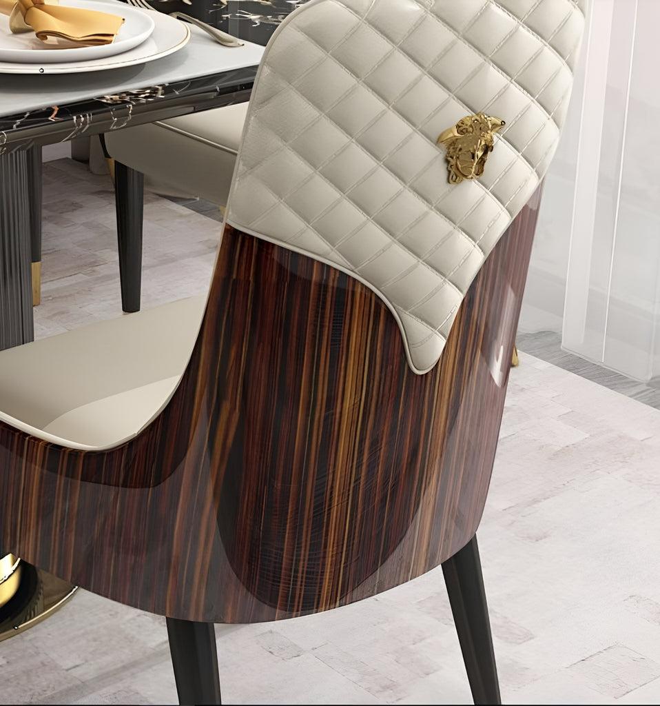 Lixra Elegant Set Of 4 Leather Dining Chairs