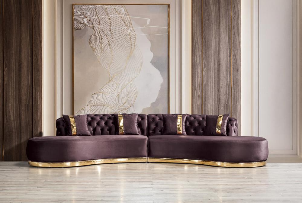 Lixra Elegant Tufted Curved Couch For Living Room