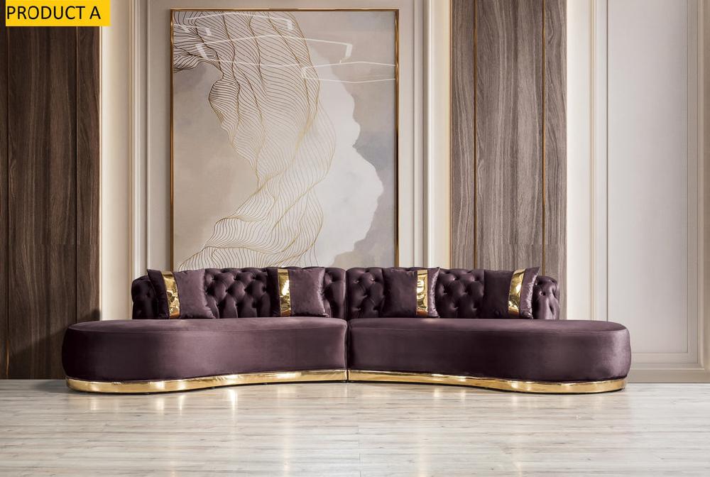 Lixra Elegant Tufted Curved Couch For Living Room