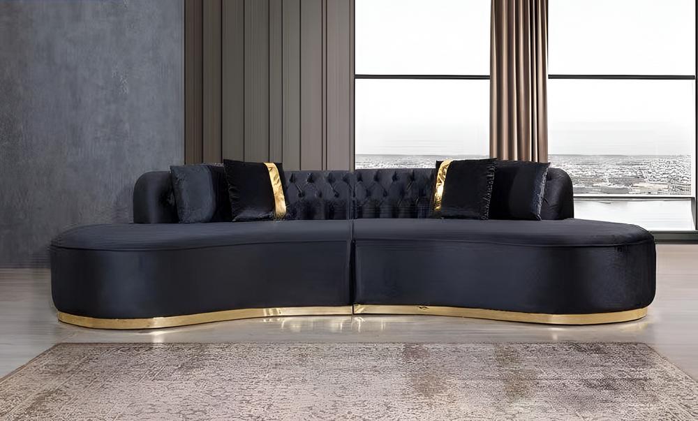 Lixra Elegant Tufted Curved Couch For Living Room