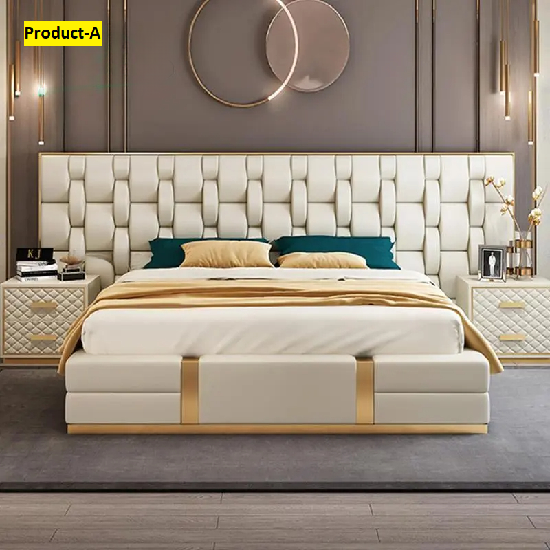 Lixra Elevated Luxury High-Headboard Leather Bed