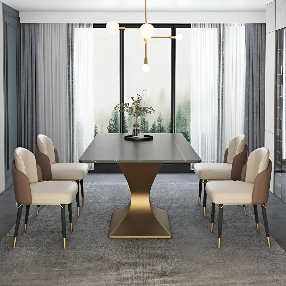 Lixra Elite Modern Marble Dining Table Set