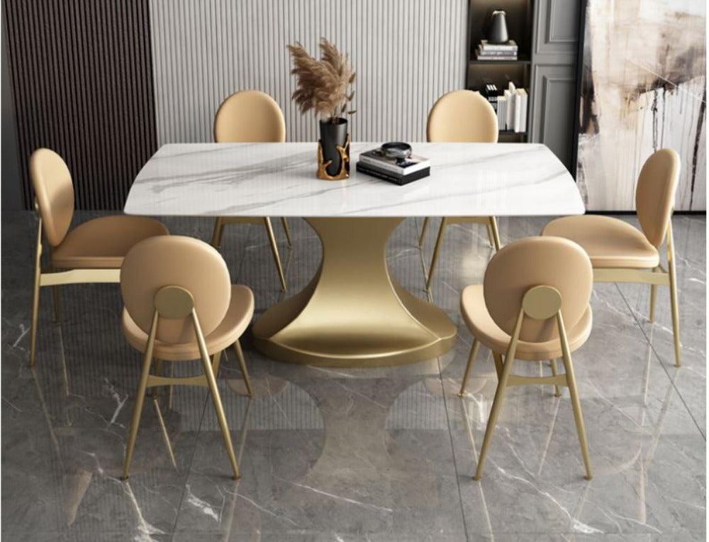 lixra Embracing Comfort Marble Dining Table Set