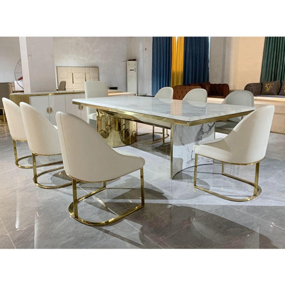 Lixra Endearing Marble-Top Dining Table Set