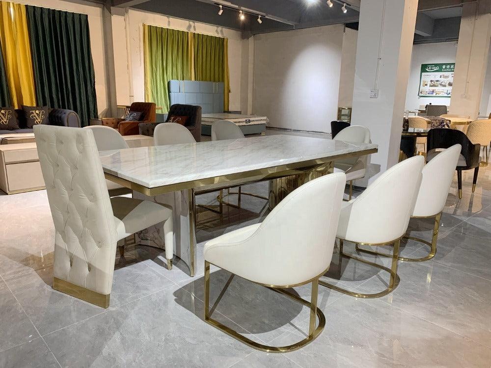 Lixra Endearing Marble-Top Dining Table Set