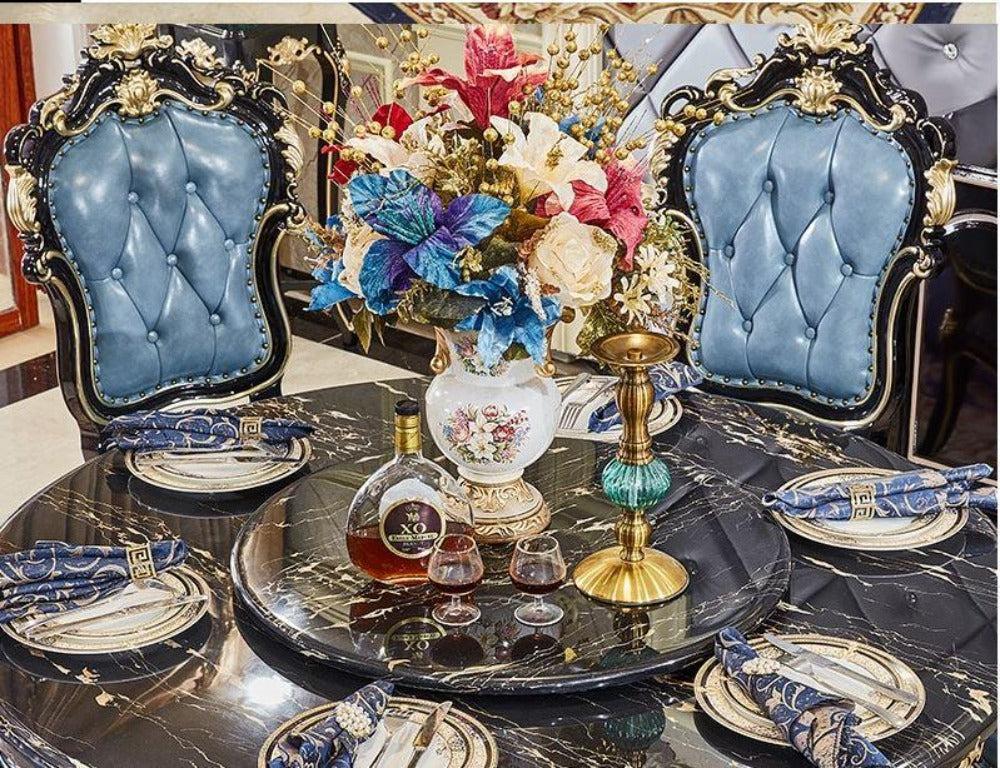 Lixra European Brusten Wooden Dining Table Set