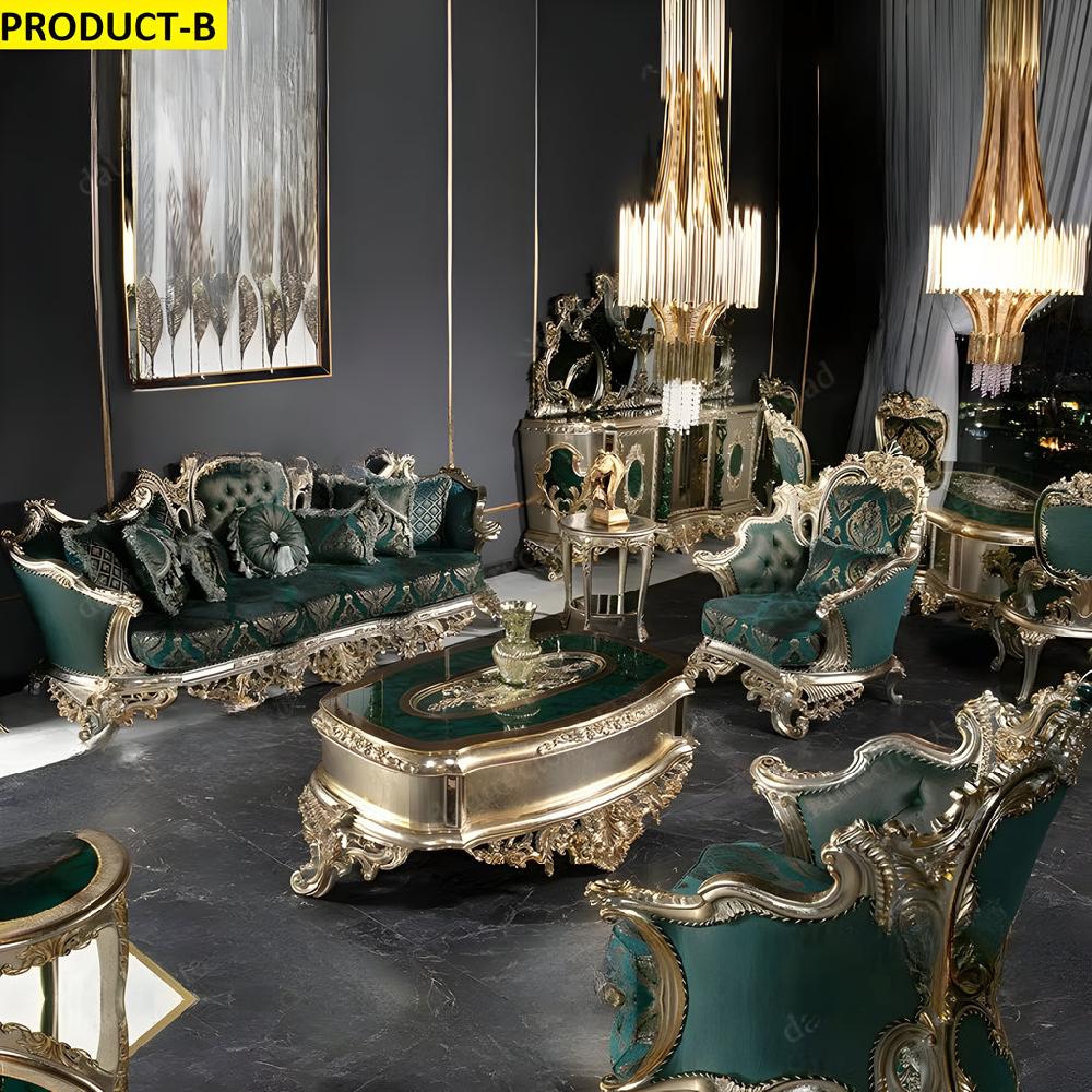 Lixra European Classical Large Fabric Sofa Set