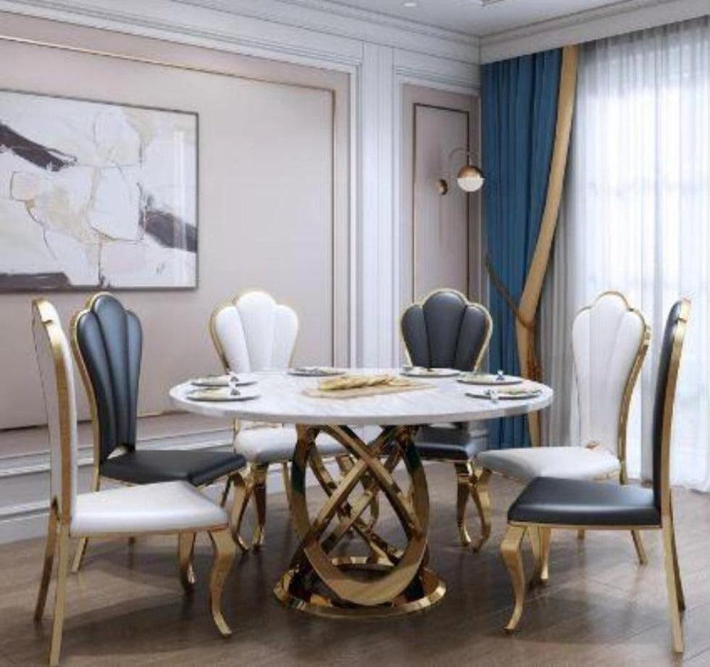 Lixra European Designed Marble Dining Table Set