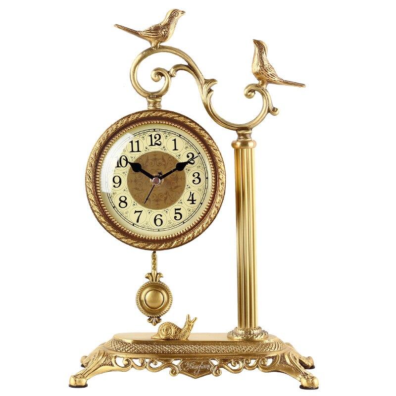 Lixra European Elegance Brass Desk Clock