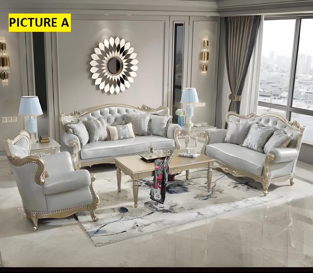 Lixra European Handcrafted 3-2-1 Leather Sofa Set