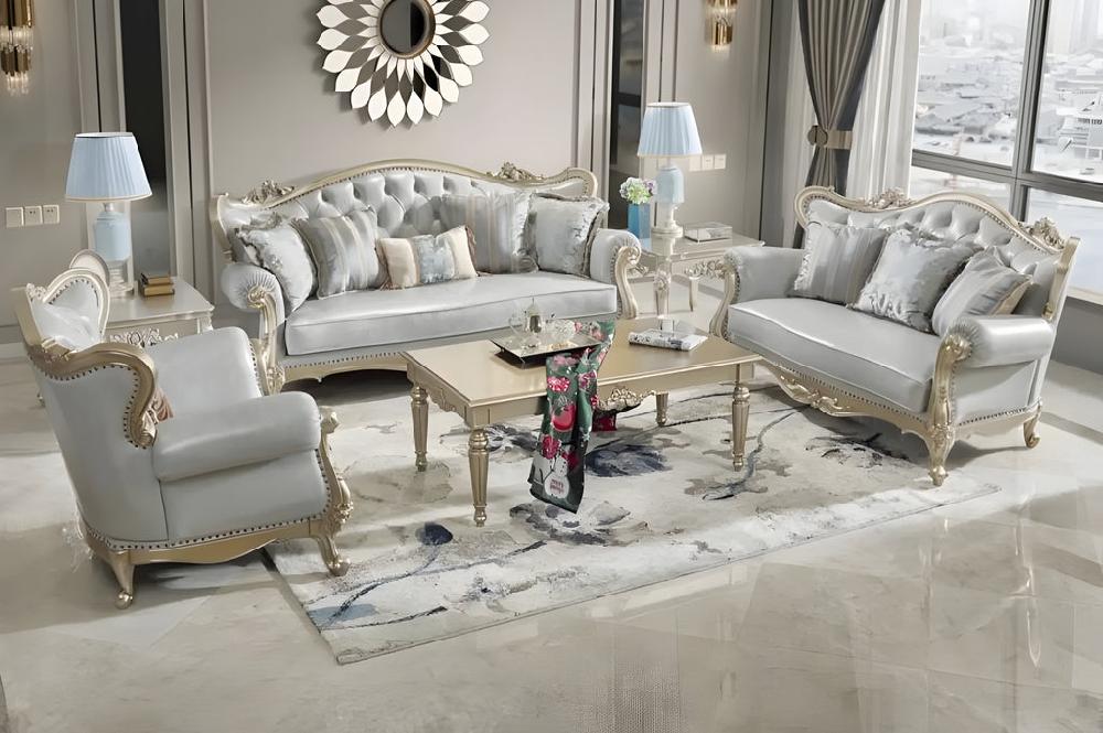 lixra European Handcrafted 3-2-1 Leather Sofa Set