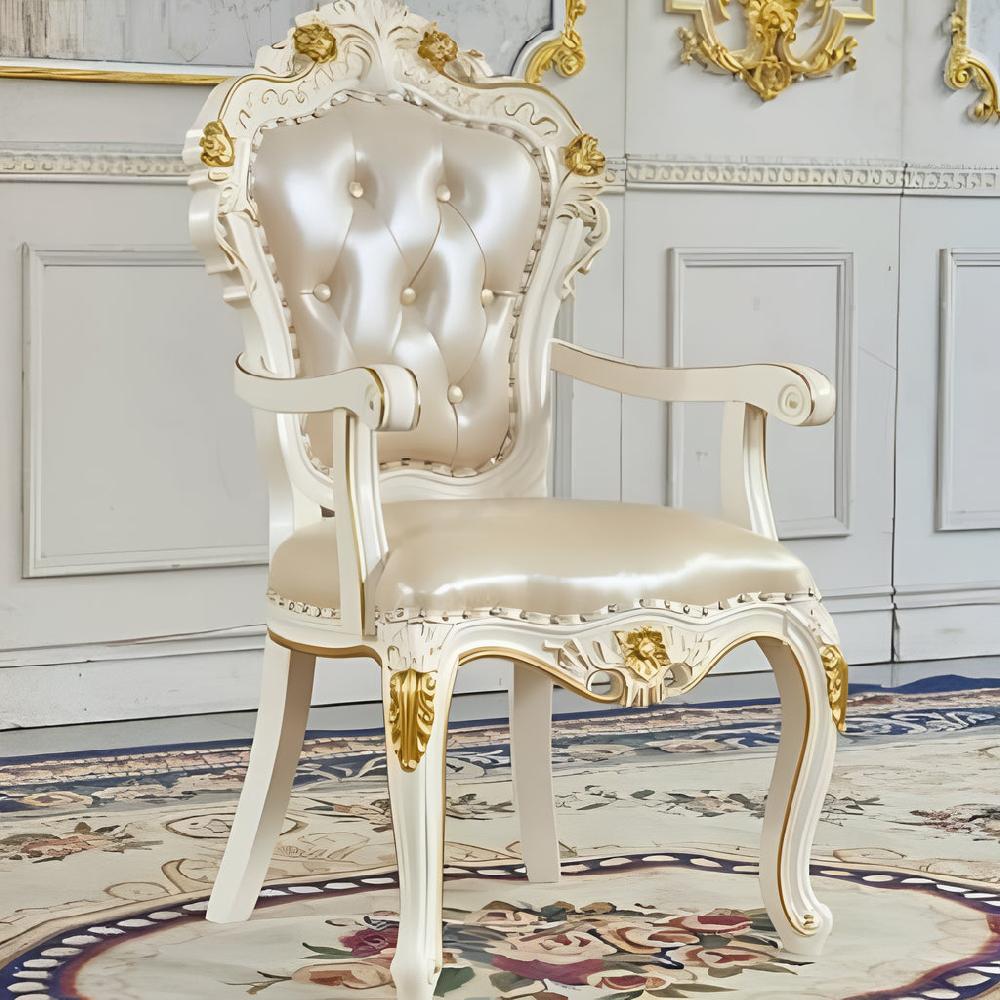 lixra European Leather Dining Chairs Set of 4