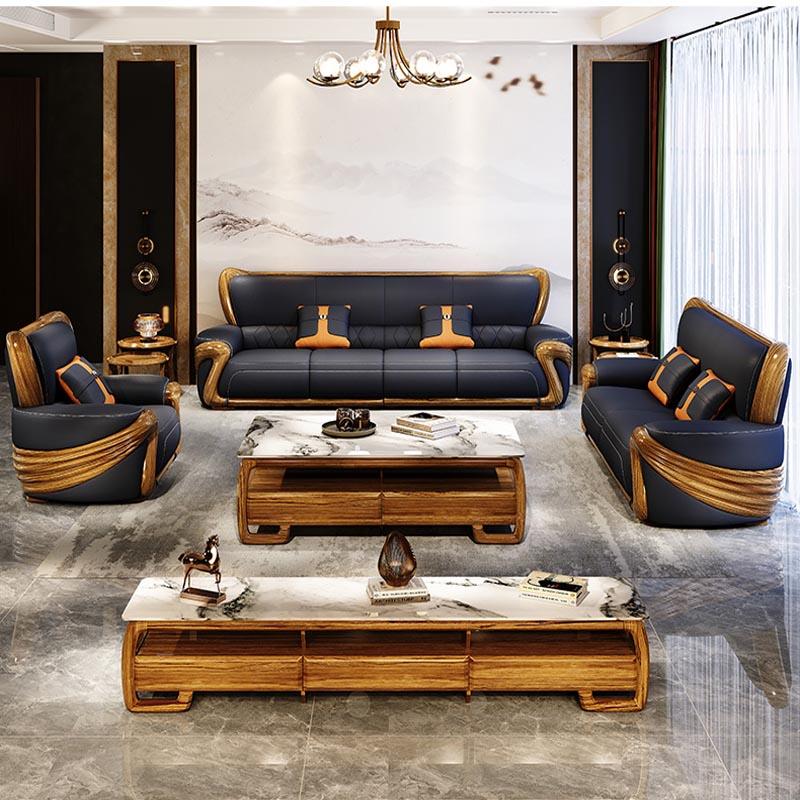 Lixra European Liville 3-Piece Leather Sofa Set