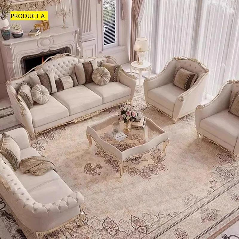 Lixra European Liville Fabric Sofa Set With Lounge