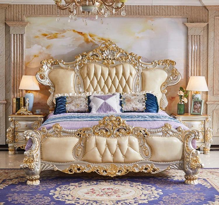 Lixra European Milan Classic Design Leather Bed