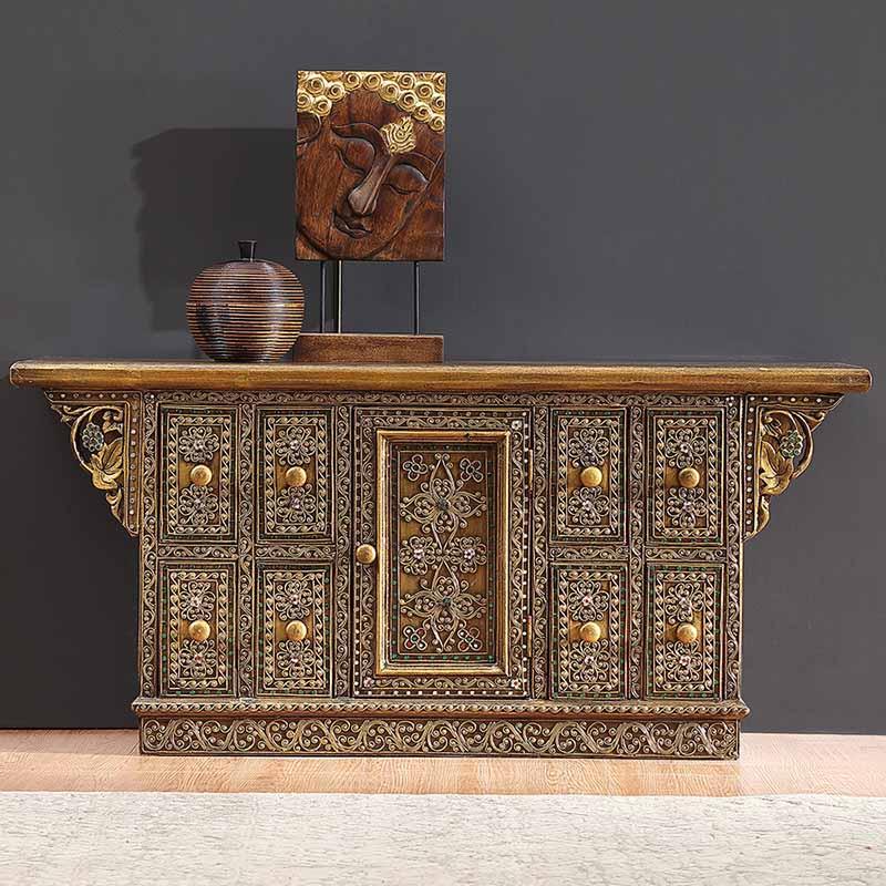 Lixra European Style Wooden Carved Accent Table