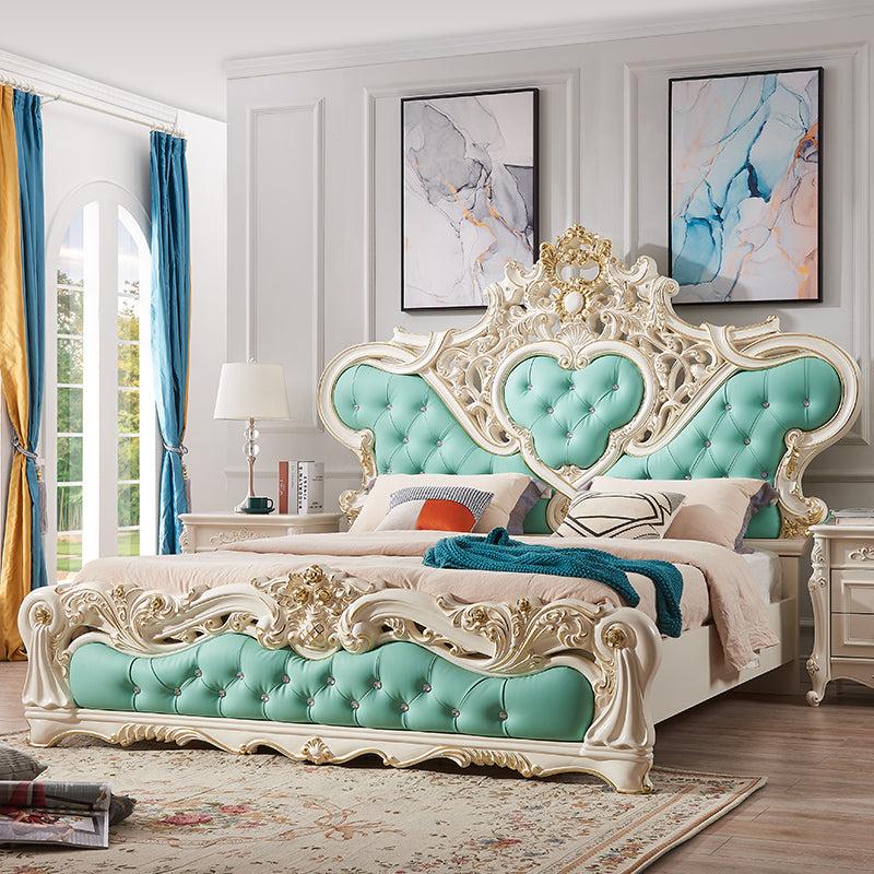 Lixra European Style Wooden Leather Bed