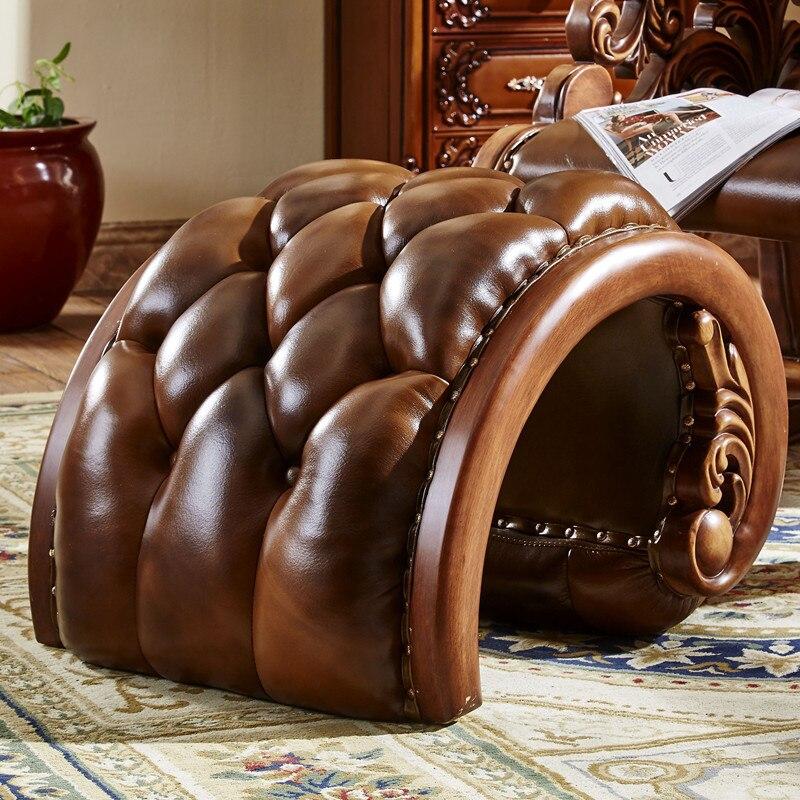 lixra European Wooden Accent Chair with Foot Stool