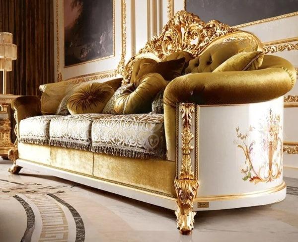 Lixra European Wooden Handcrafted Fabric Sofa Set