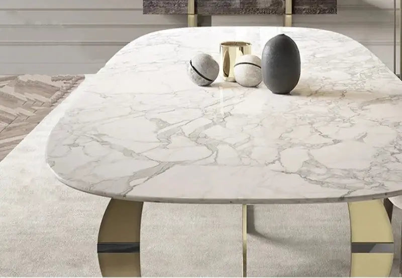 Lixra Exclusive Design Marble-Top Dining Table Set