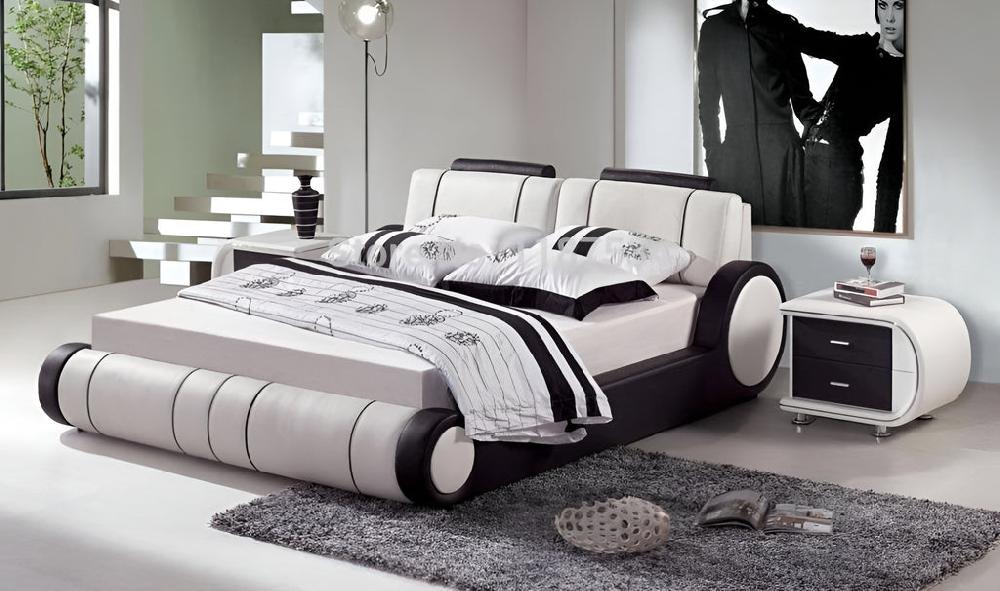 Lixra Exclusive Designed Stylish White Leather Bed