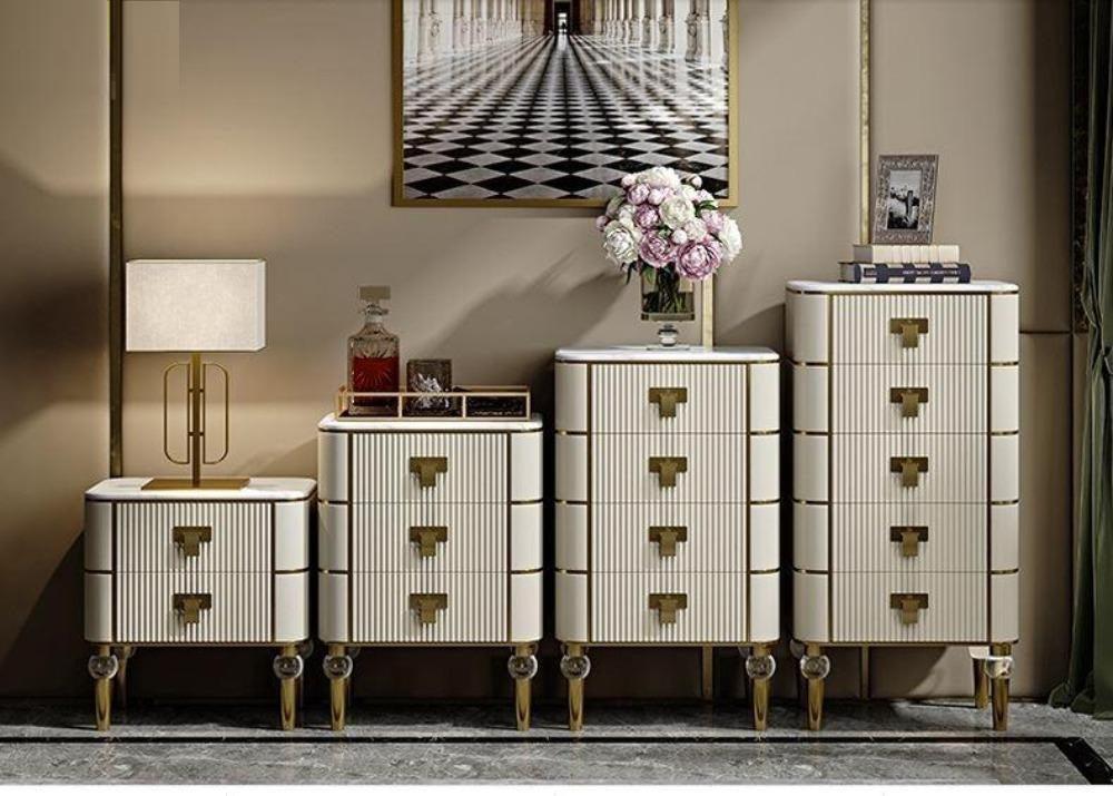 Lixra Exclusive Light Marble Top Drawer Chest