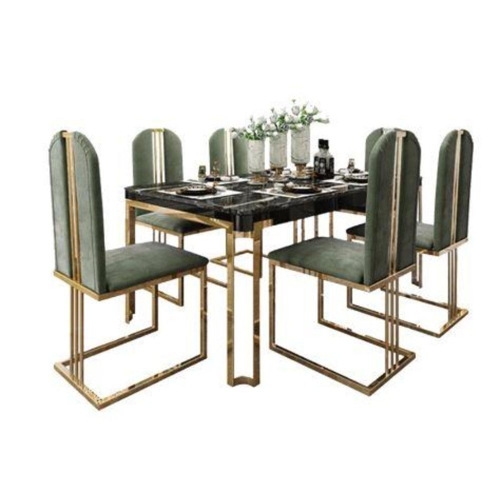 Lixra Exotic Modern Marble Dining Table Set