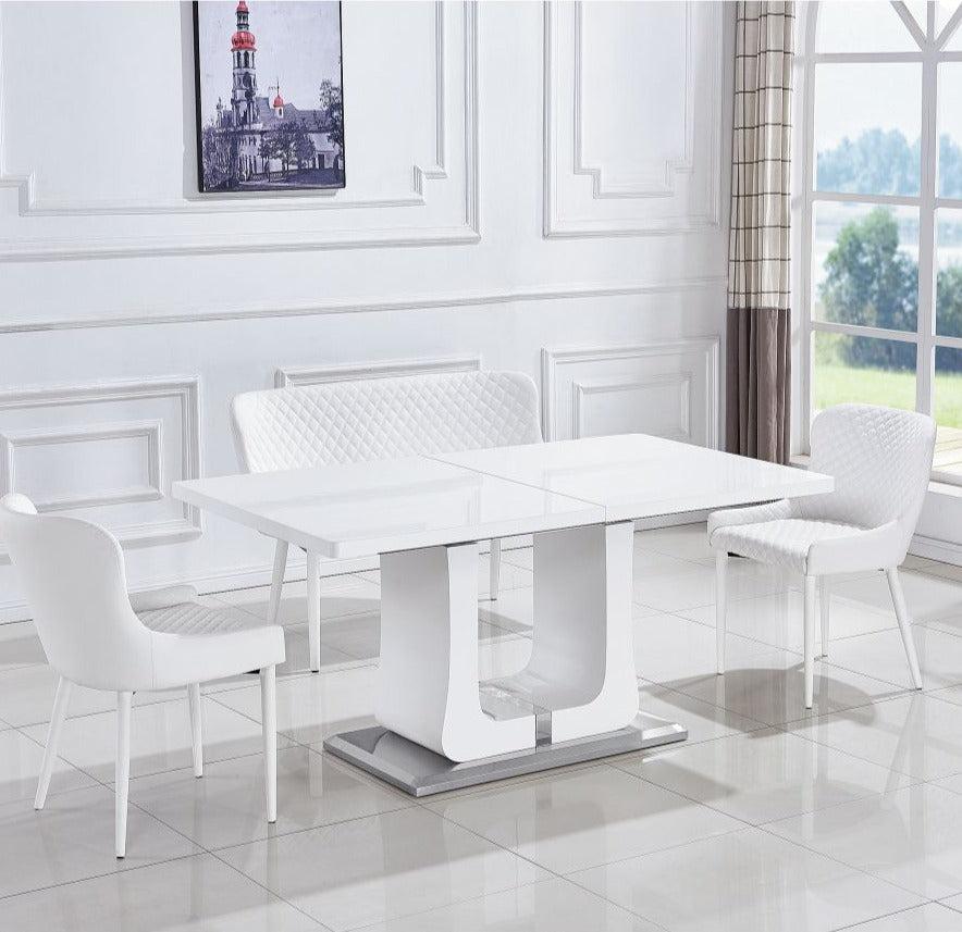 Lixra Expendable Dining Table With Metal Base