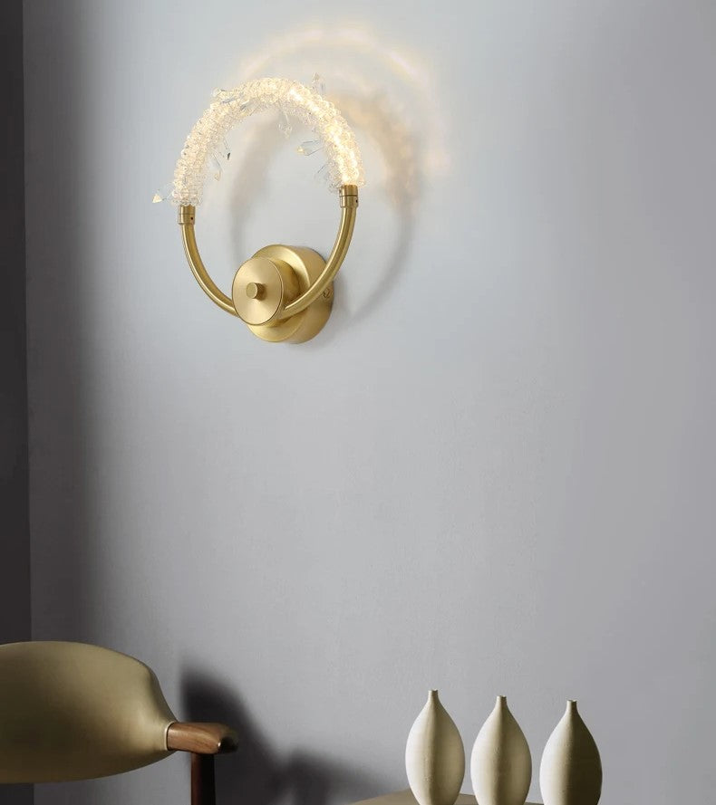 Lixra Exquisite Circular Crystal Wall Sconce