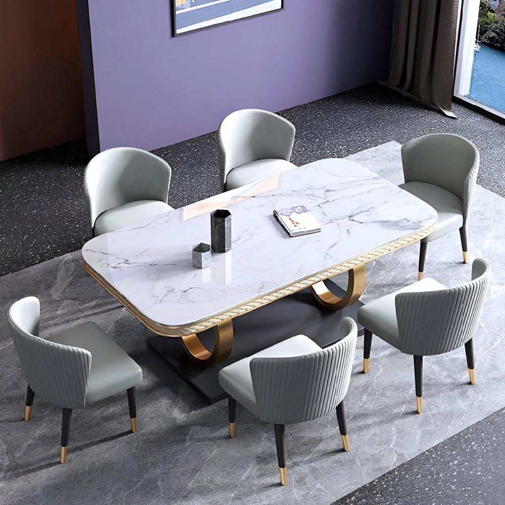 lixra Exquisite Design Marble Dining Table Set