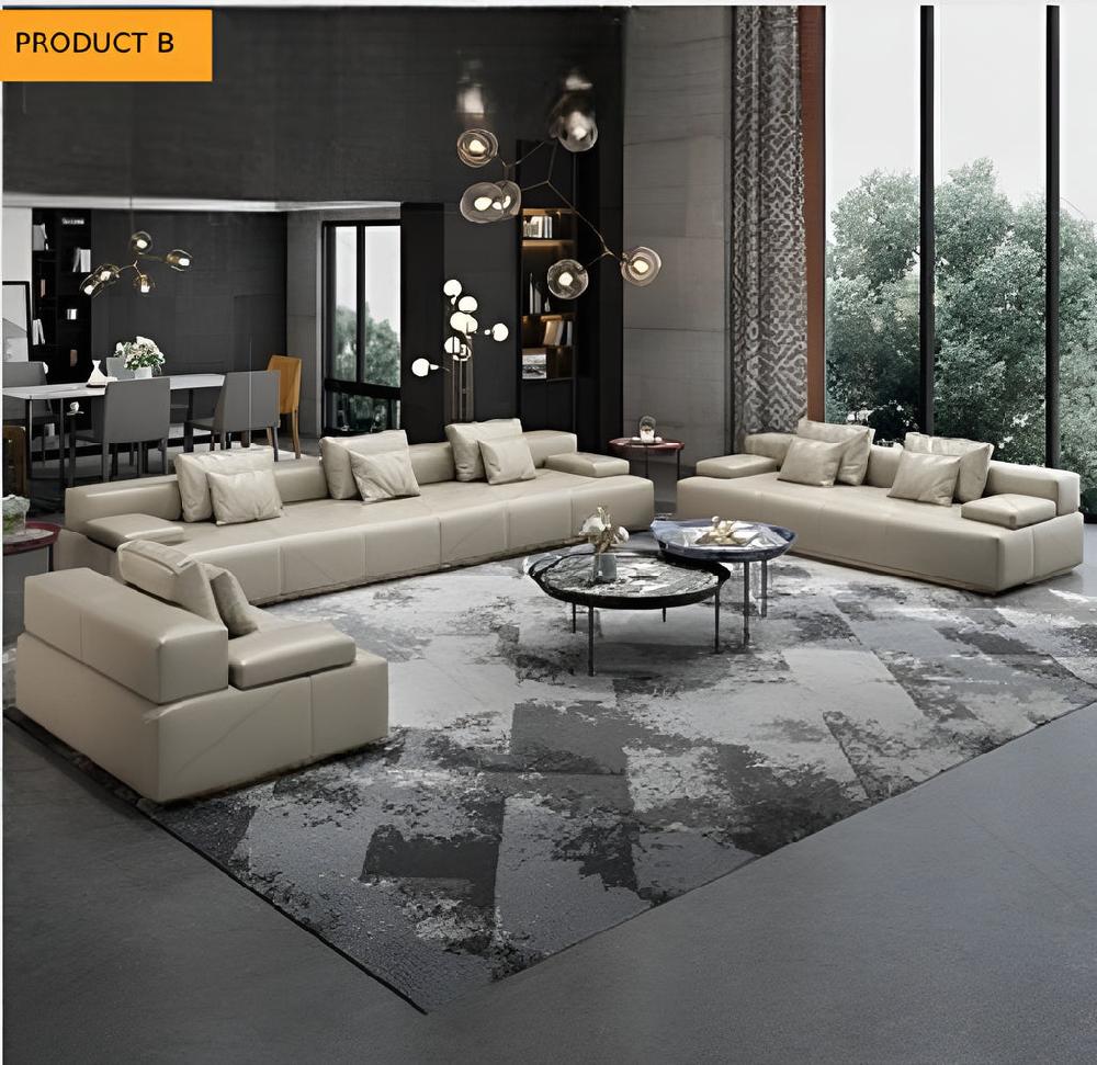 Lixra Exquisite Designer Leather Sofa Set
