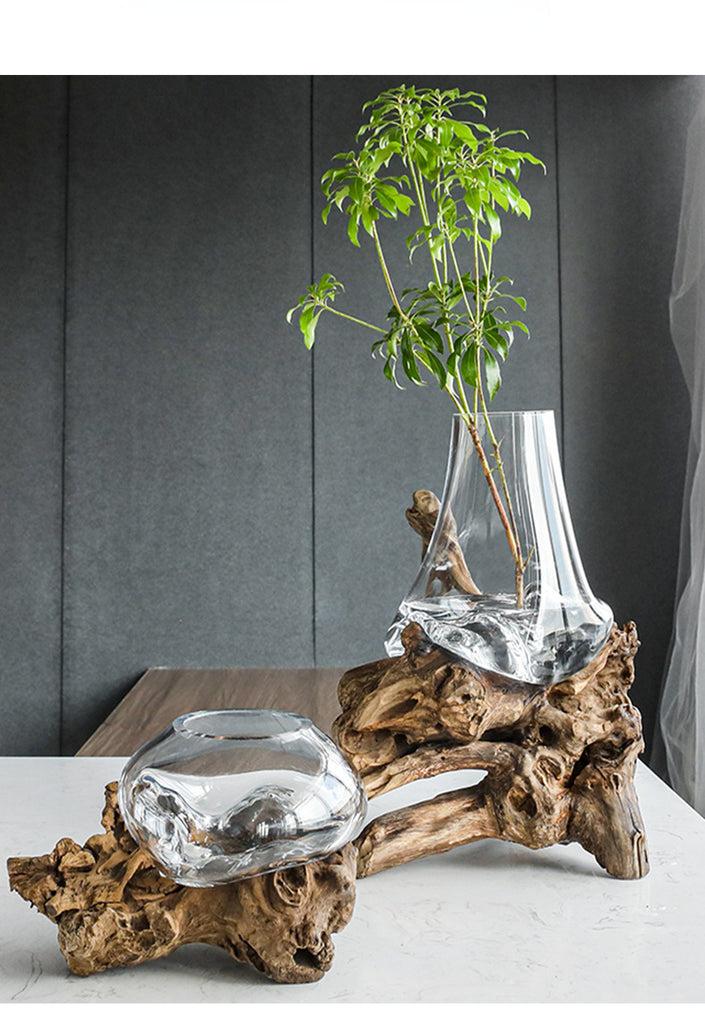 Lixra Exquisite Hydroponic Wooden Bonsai Vase