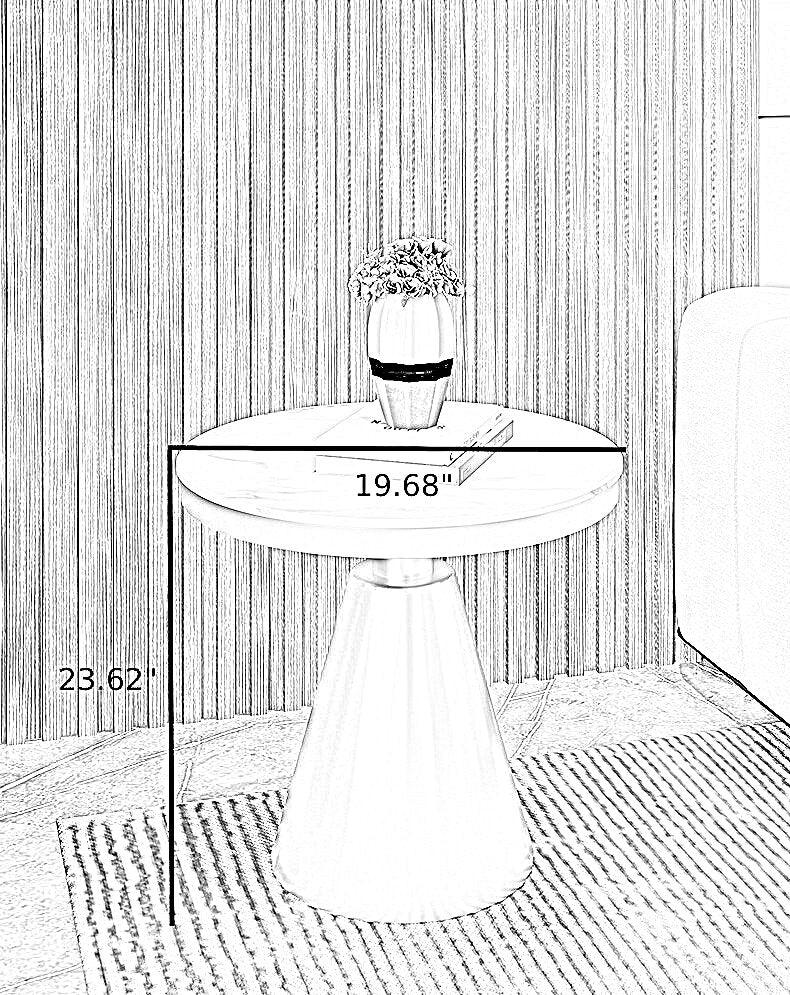 Lixra Exquisite Style Marble Top Side Table