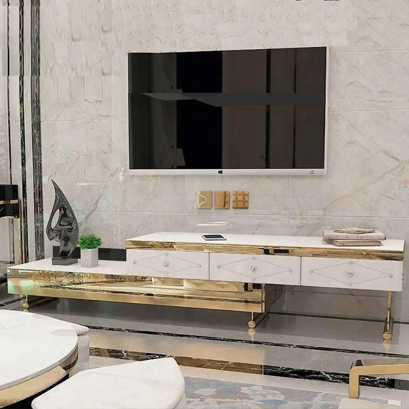 lixra Extendable Glossy Wooden TV Cabinet