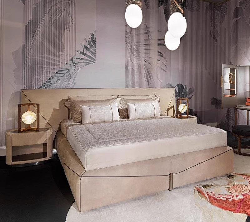 Lixra Fabric Upholstered Modern Bed With Headboard