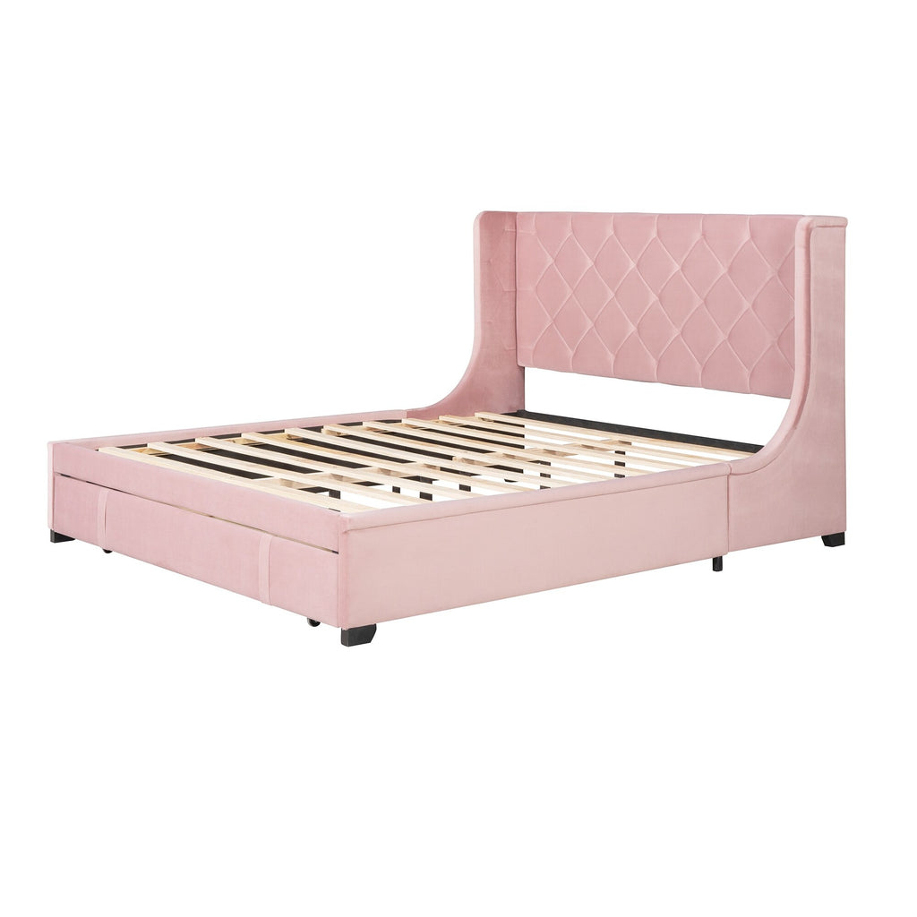 Lixra Fabulous Large Velvet Bed With Storage Space