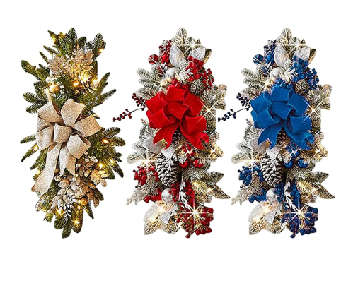 Lixra Festive Christmas Wreath Set With Light