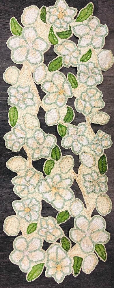 Lixra Floral Beaded Designer Table Runner