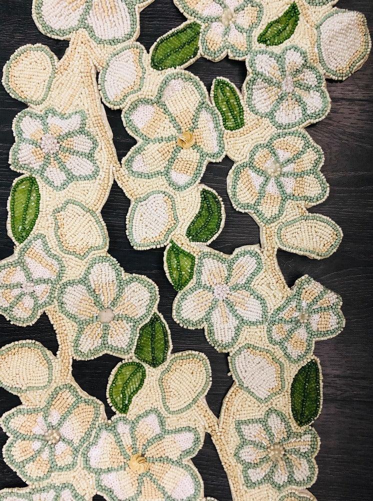 Lixra Floral Beaded Designer Table Runner