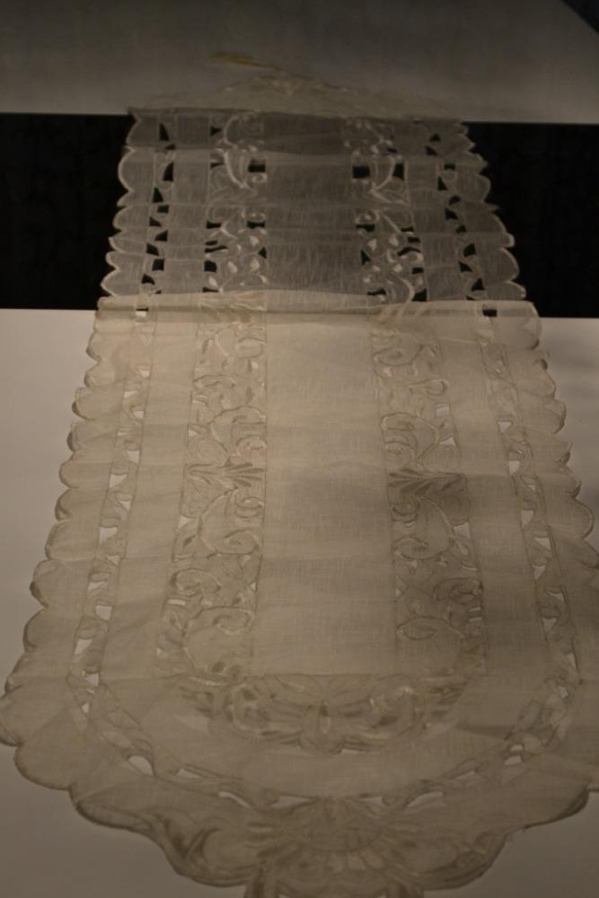 Lixra Floral Embroidered White Table Runner