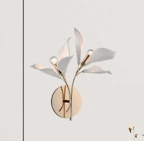 Lixra Floral Radiance White Petals Wall Sconces