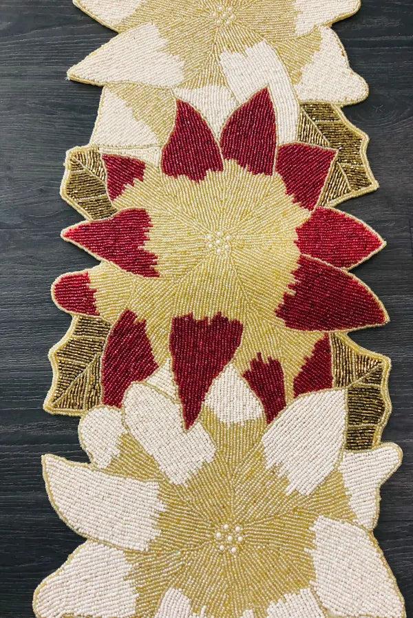 Lixra Flower Breaded Decorative Table Runner