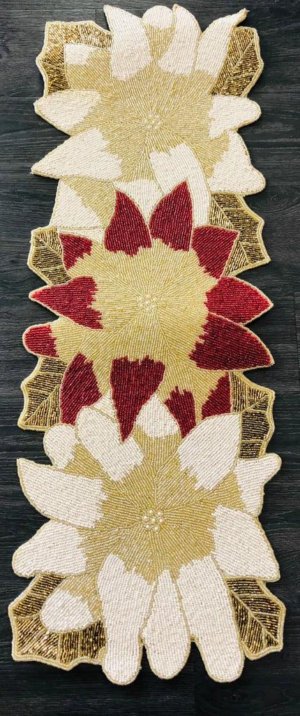 Lixra Flower Breaded Decorative Table Runner