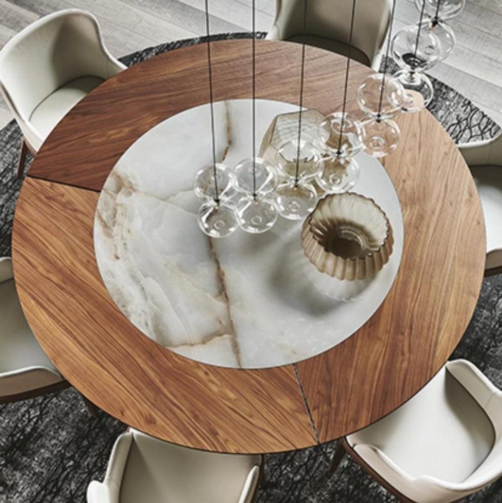 Lixra French Round Marble Dining Table Set