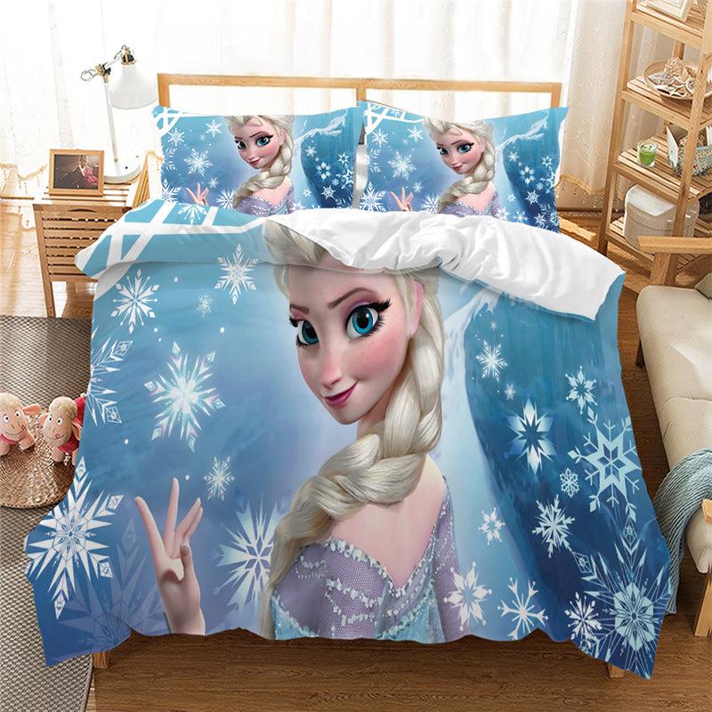 Lixra Frozen Princess Print Slick Bedding-Set