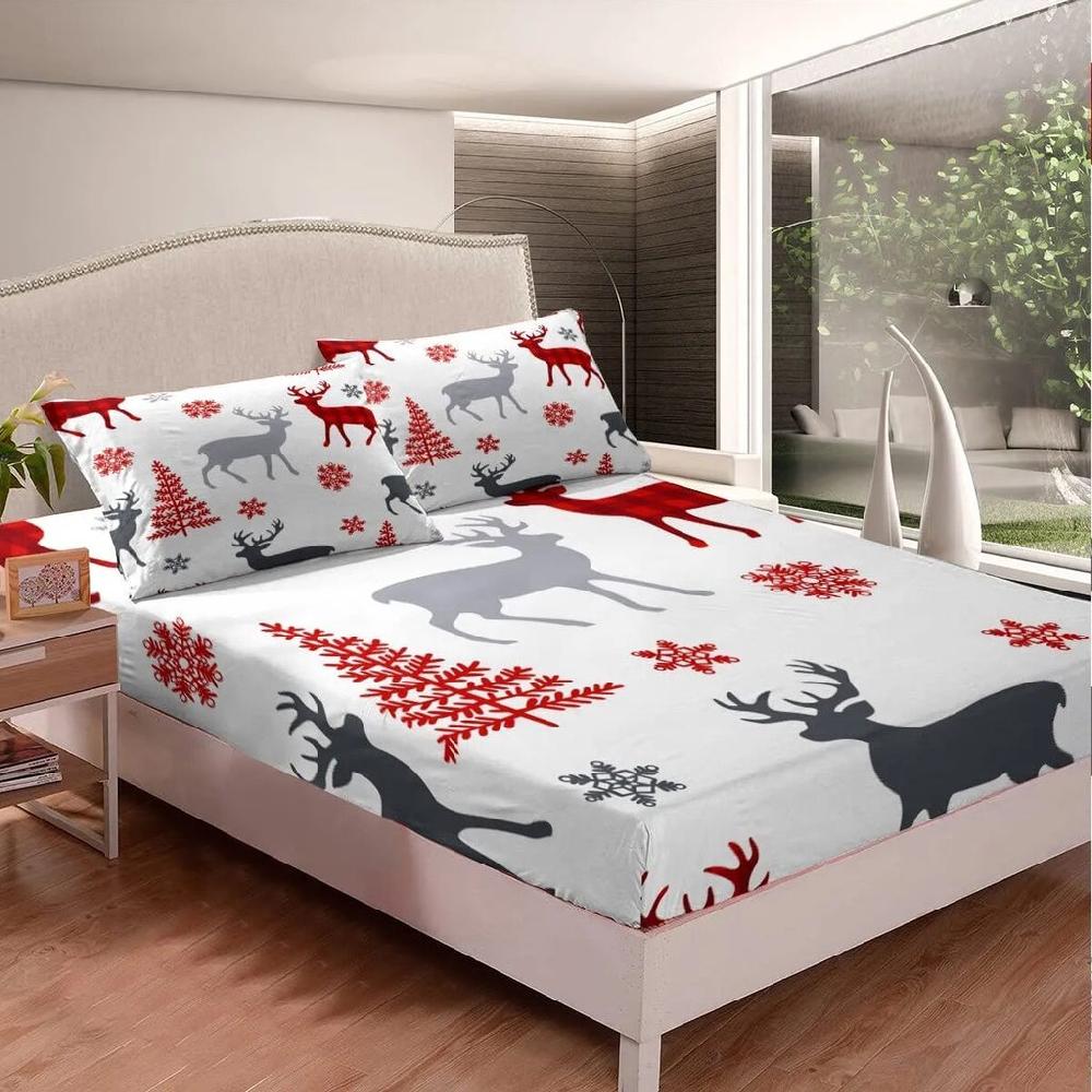 Lixra Full Size Christmas Fitted Bedding Sets