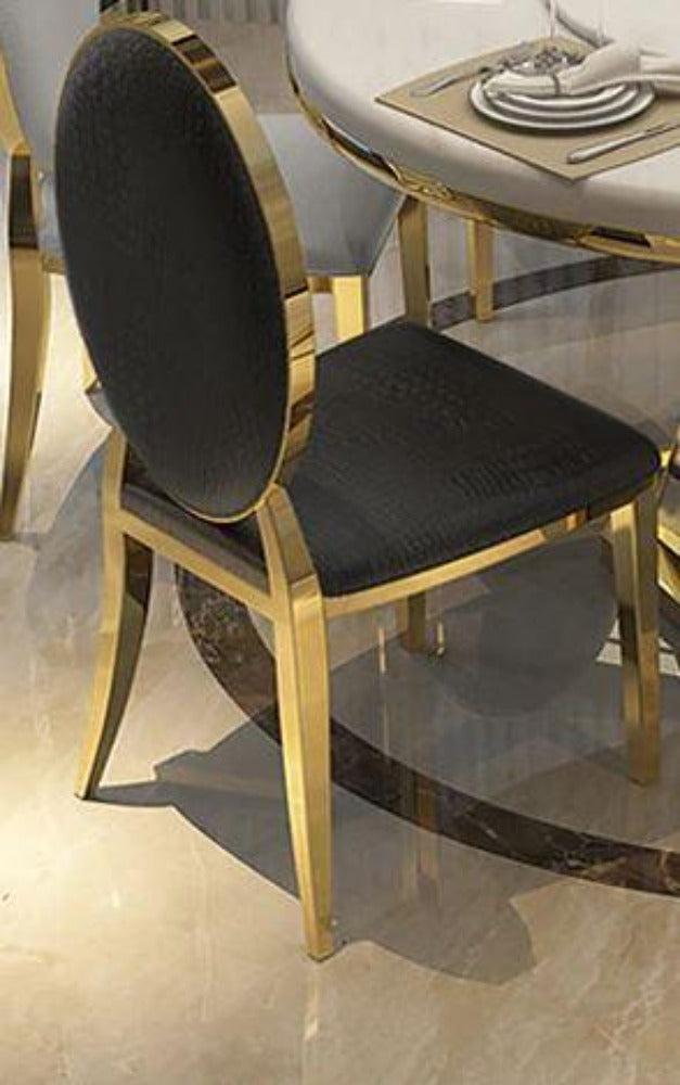 lixra Furnished Round Marble Dining Table-Set