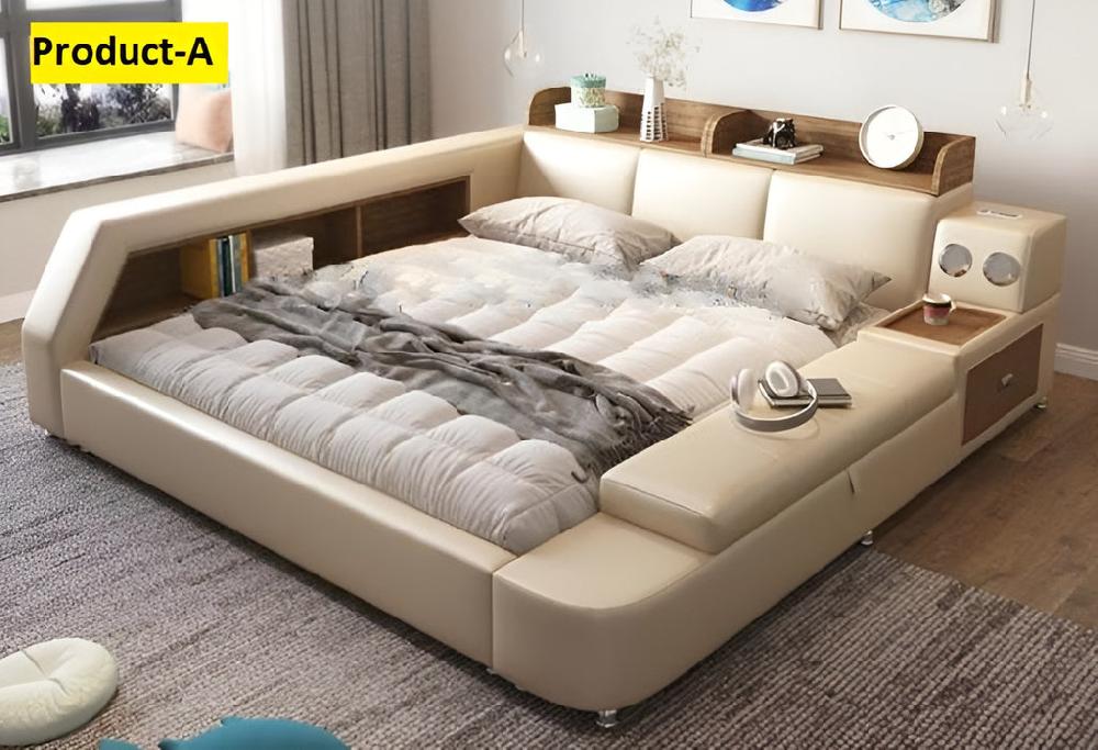 Lixra Futuristic Design Multipurpose Leather Bed