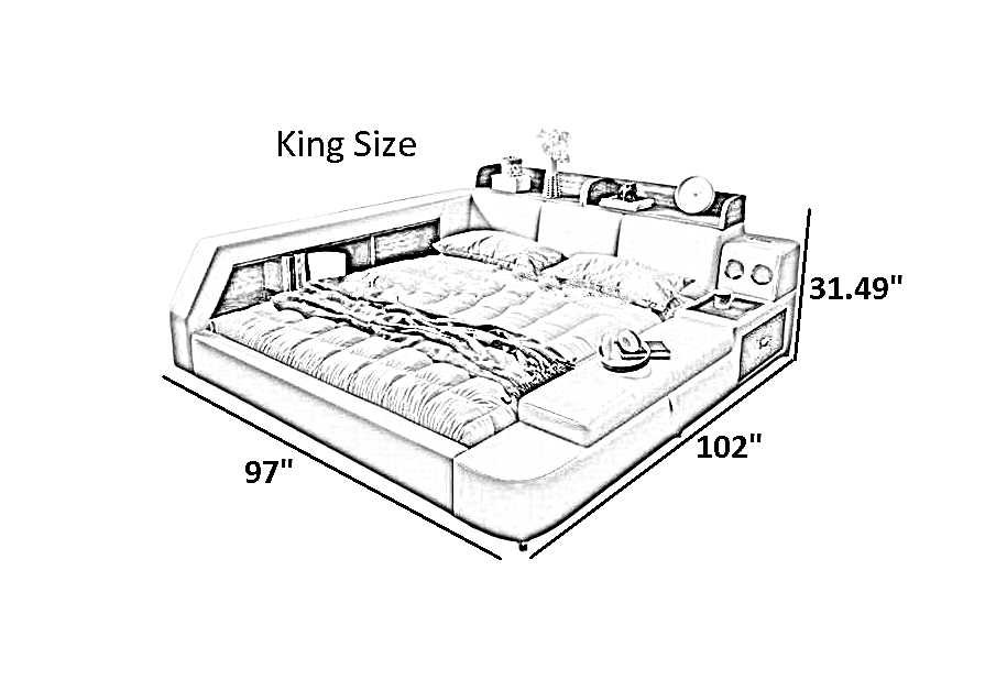 Lixra Futuristic Design Multipurpose Leather Bed