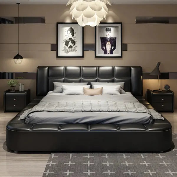 Lixra Genuine Leather King Size Bed